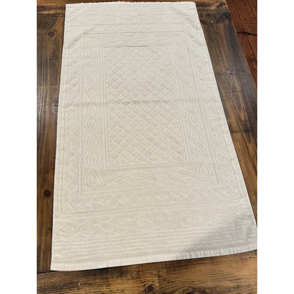 Ralph Lauren 3pc Towel Set Blue White‎ Cotton Quilted Diamond Made in USA Luxury